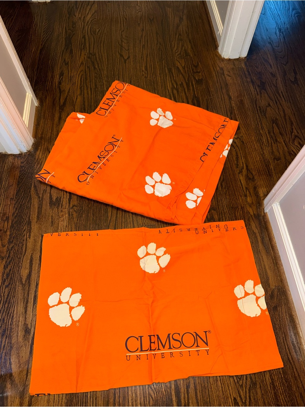 Clemson University Orange Bedding Flat Sheet with 1 pillow case. Full size